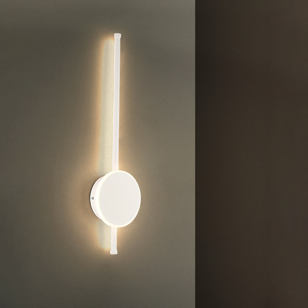Arisha Modern Round Linear Metal Wall Lamp, White/Black/Gold