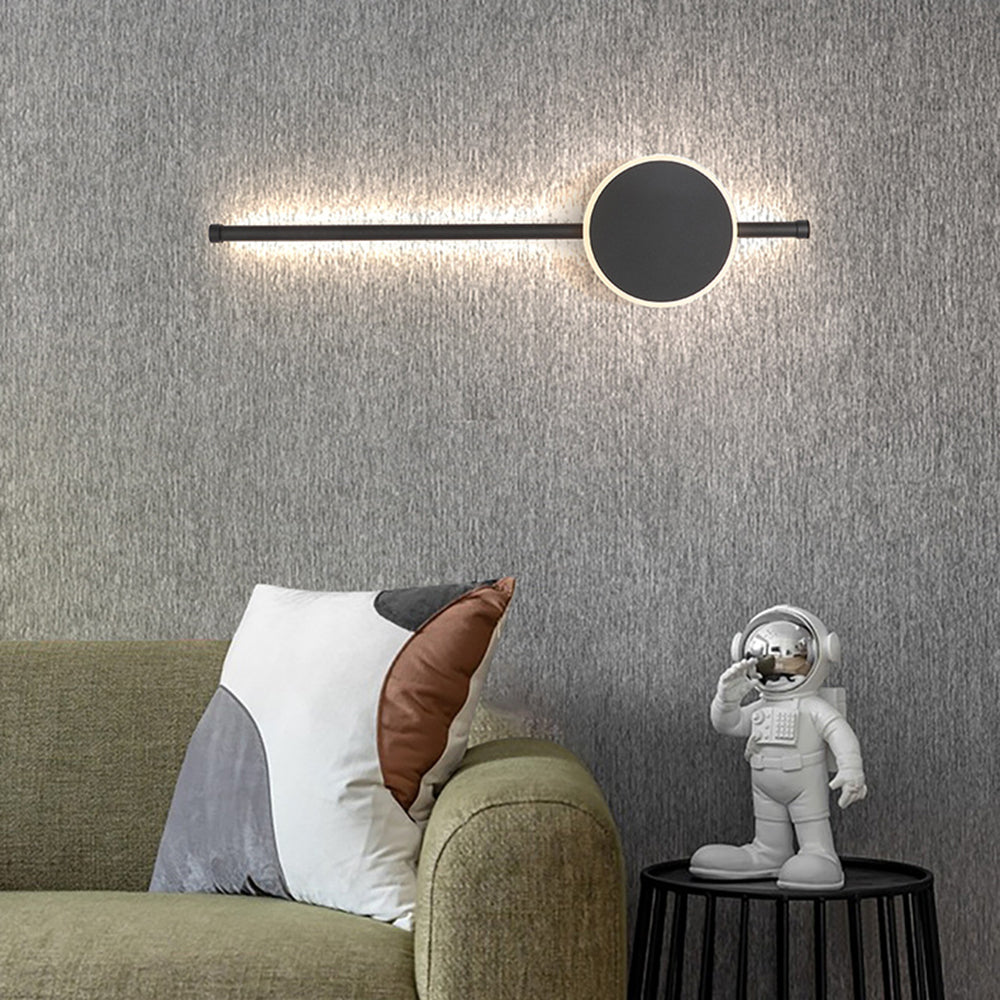 Arisha Modern Round Linear Metal Wall Lamp, White/Black/Gold