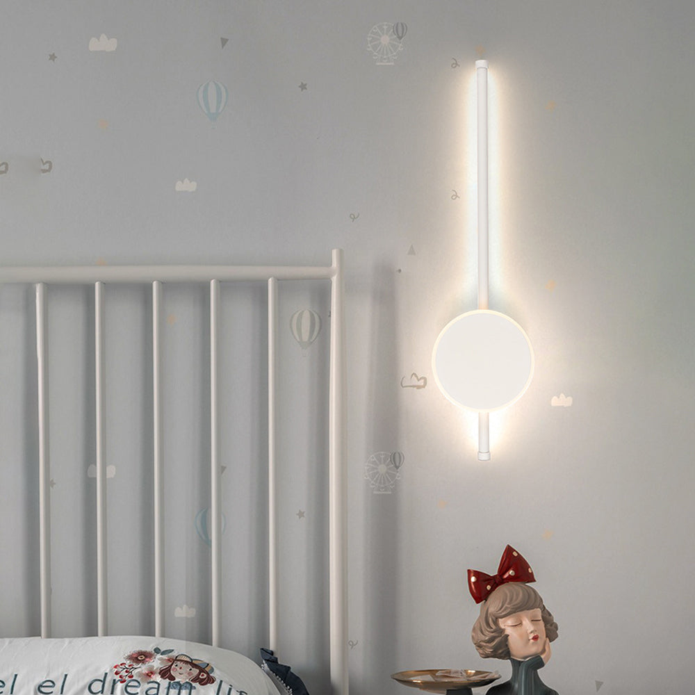 Arisha Modern Round Linear Metal Wall Lamp, White/Black/Gold