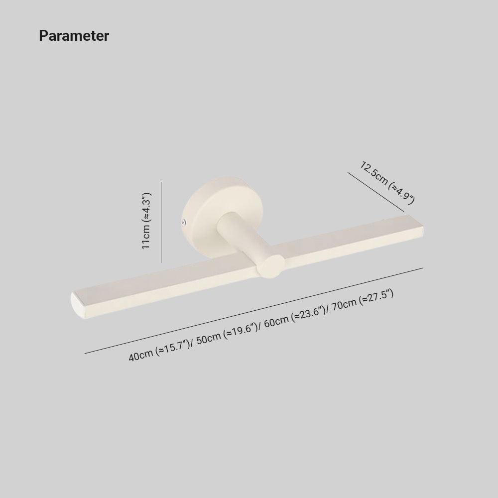 Arisha Minimalist Linear Acrylic Mirror Front Wall Lamp, White