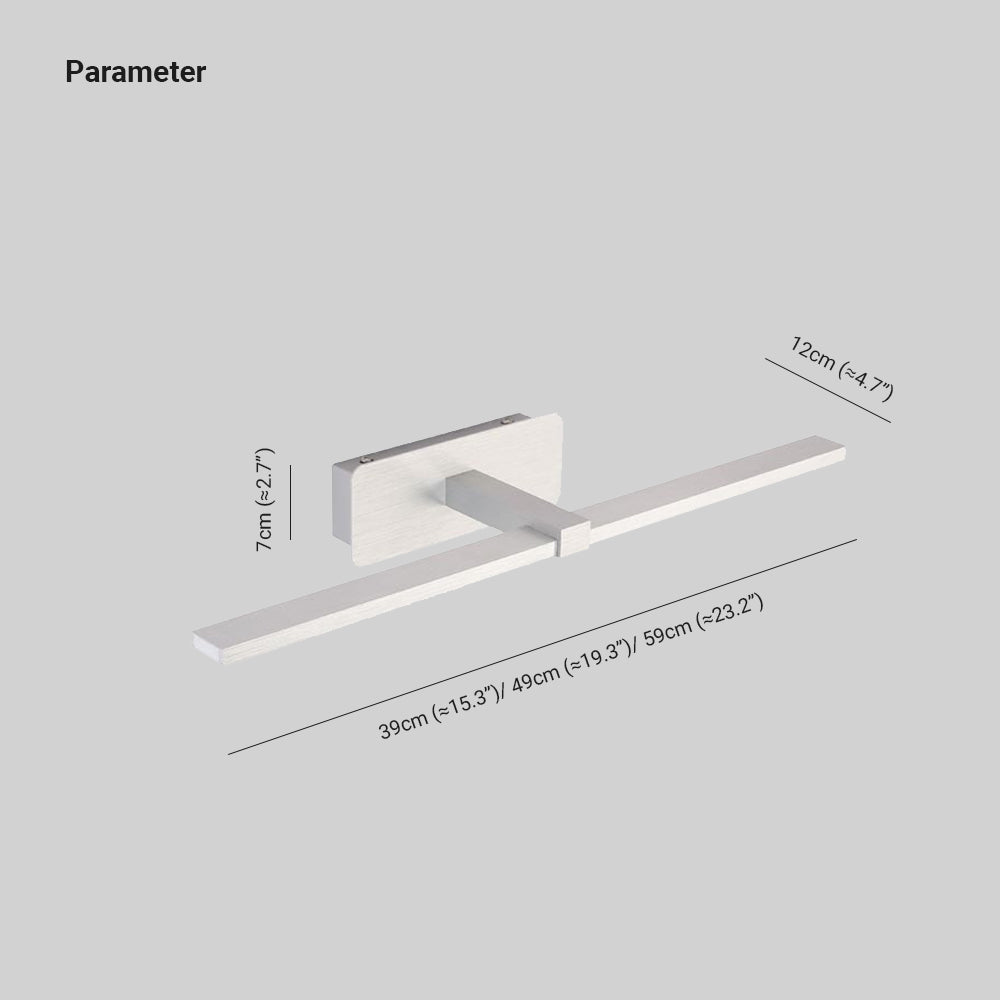 Arisha Nordic Linear Acrylic Mirror Front Wall Lamp, Silver