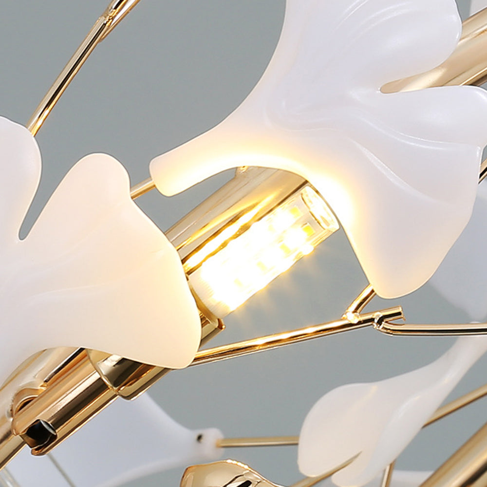 Olivia  Modern Art Deco Metal & Ceramic Chandelier, Gold