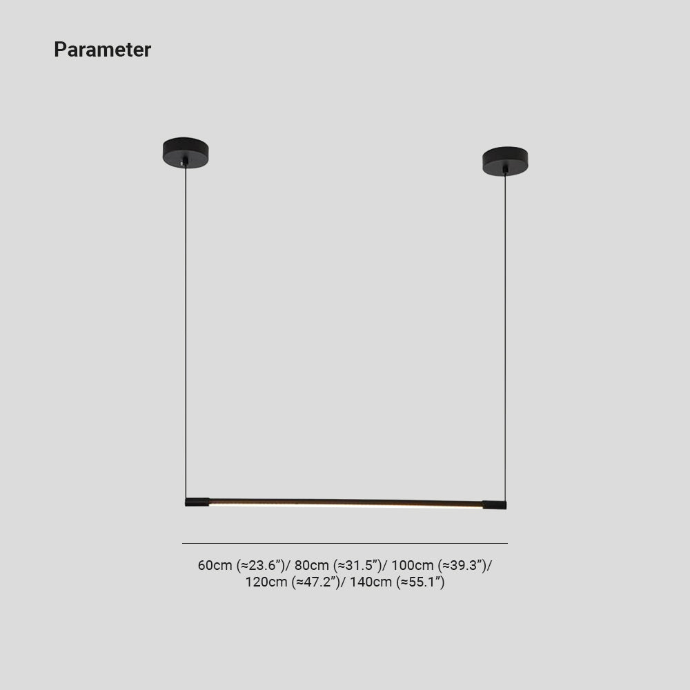 Arisha Minimalist Linear Pendant Light, Black