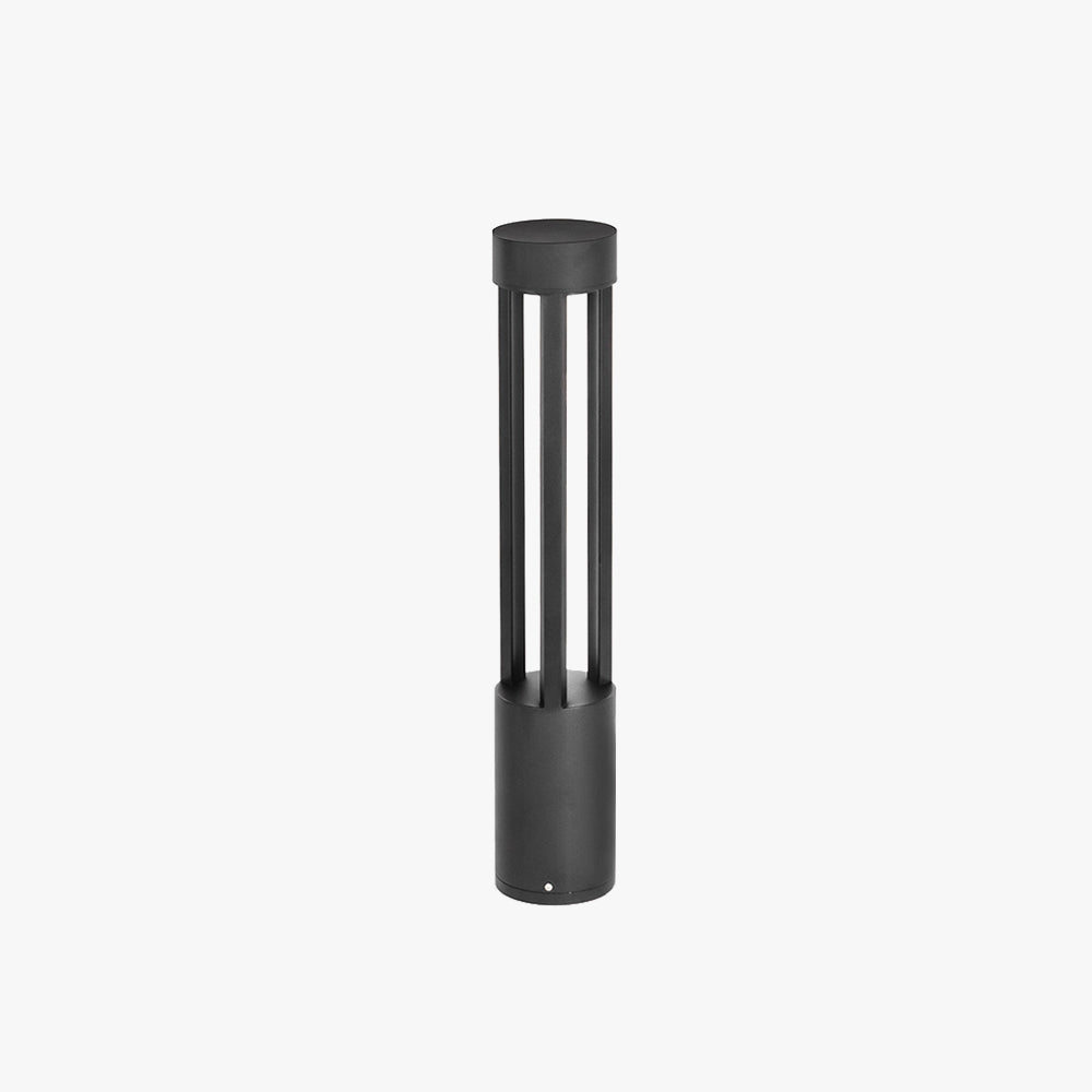 Ray Modern Cylindrical Hollow Outdoor Path Light, Black