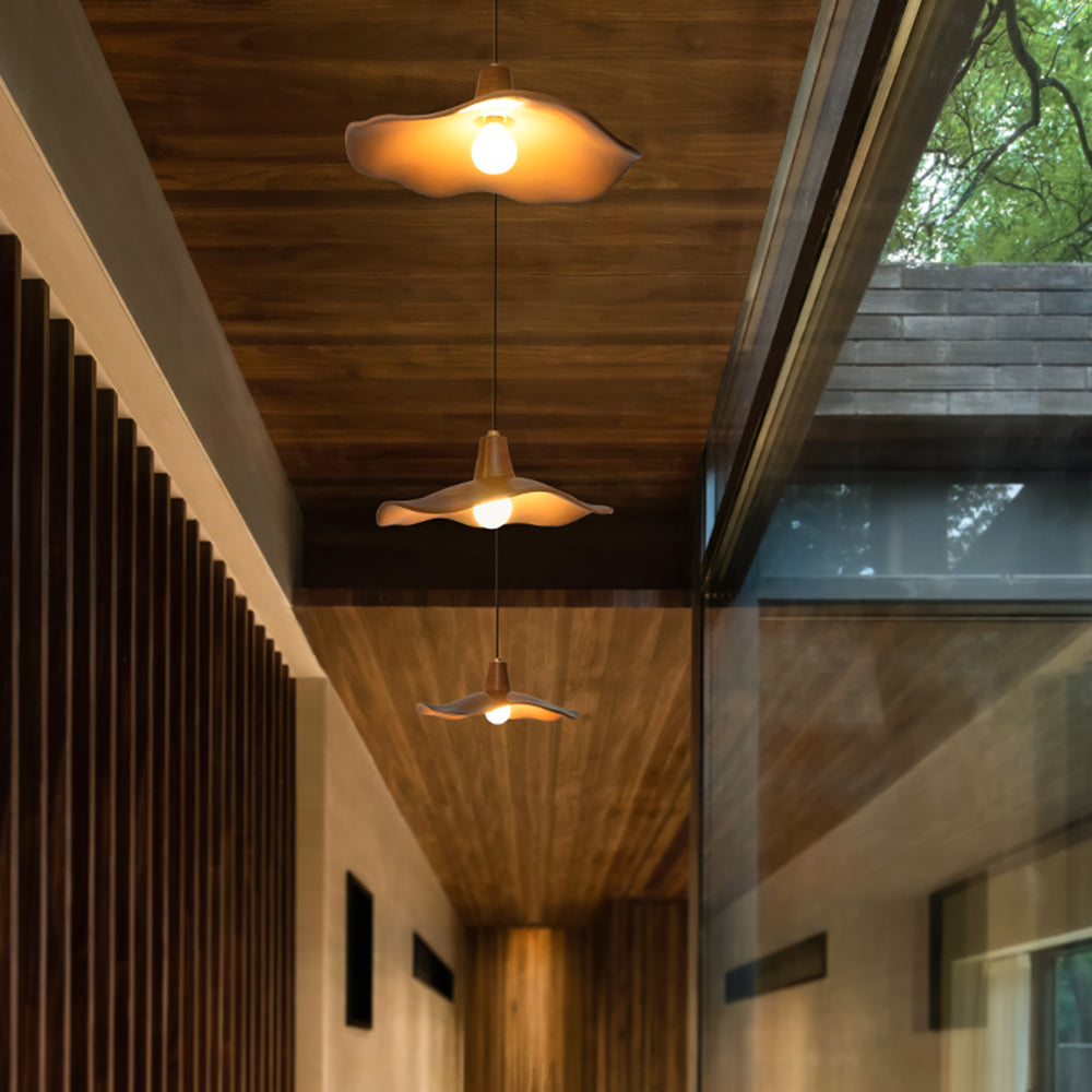 Arisha Pendant Light Wave Retro, Mahogany/Resin, Dining Room
