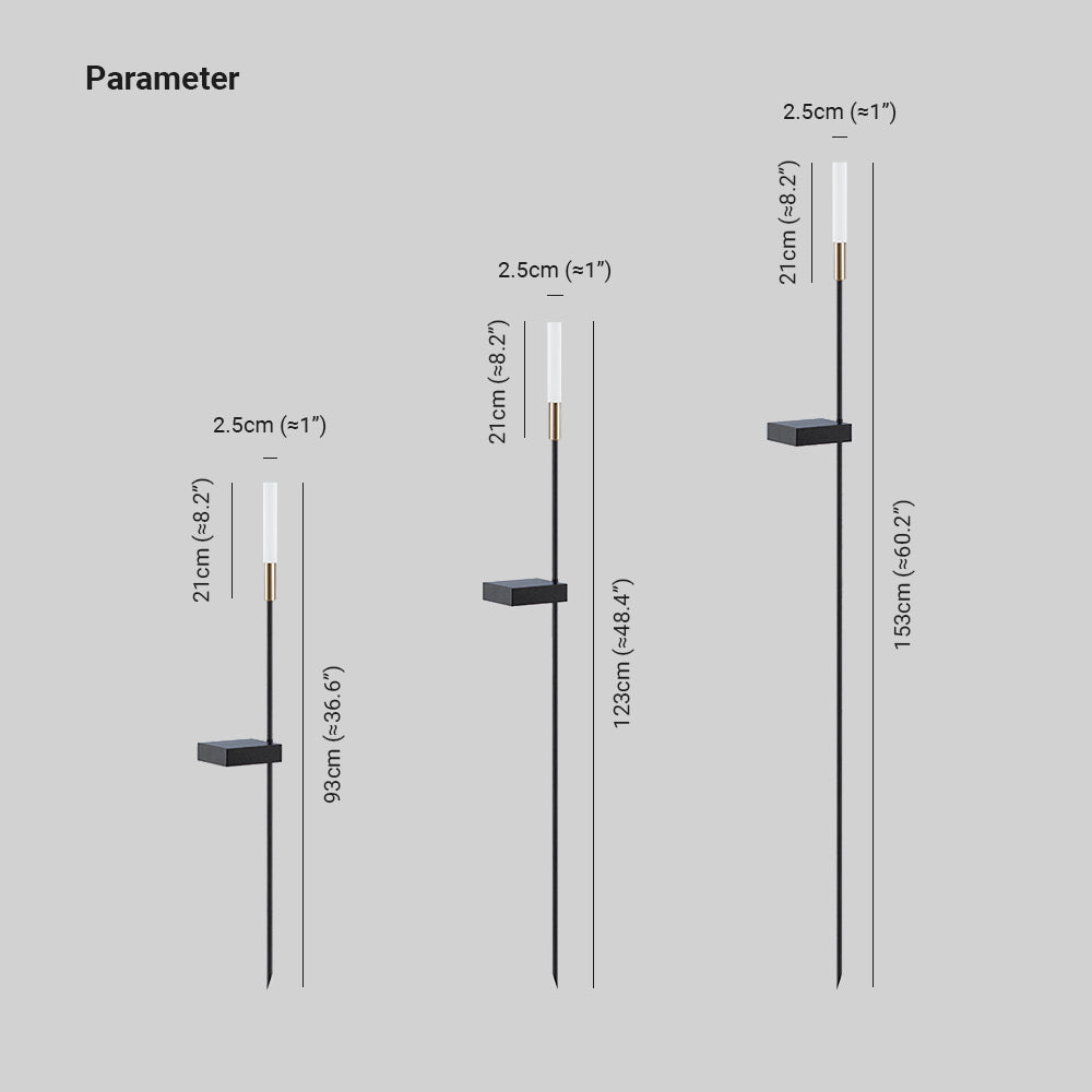 Ray Modern Metal Reed Solar Outdoor Black Post Light