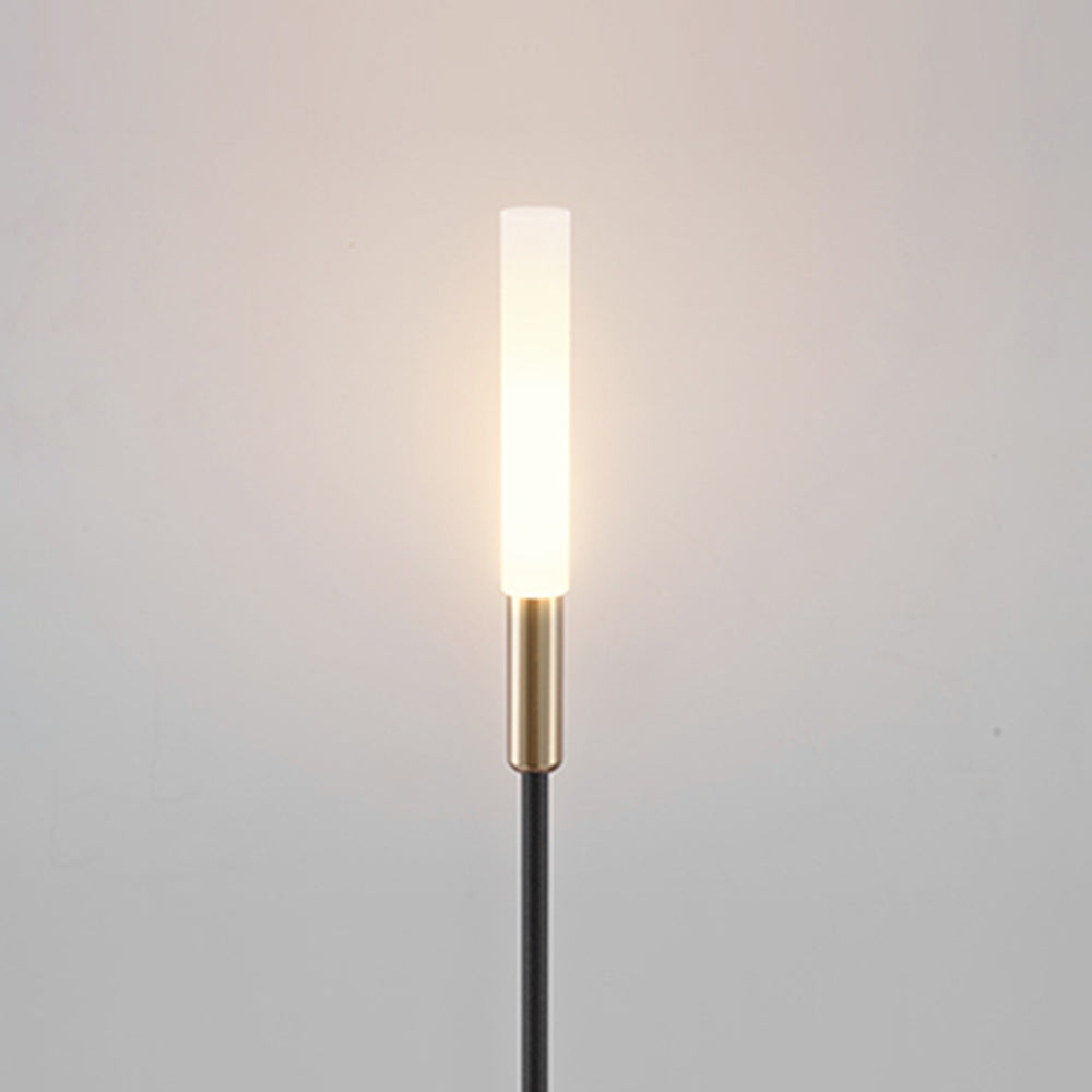 Ray Modern Metal Reed Solar Outdoor Black Post Light