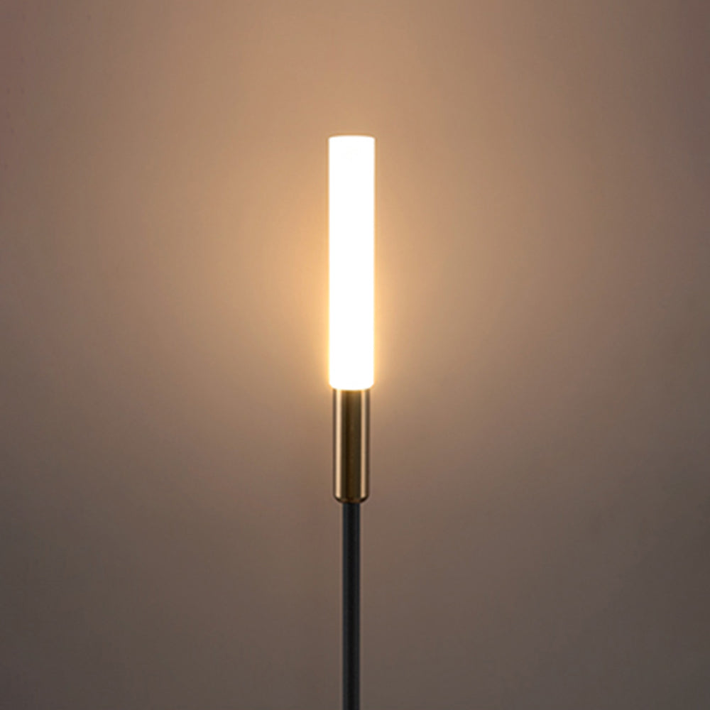 Ray Modern Metal Reed Solar Outdoor Black Post Light