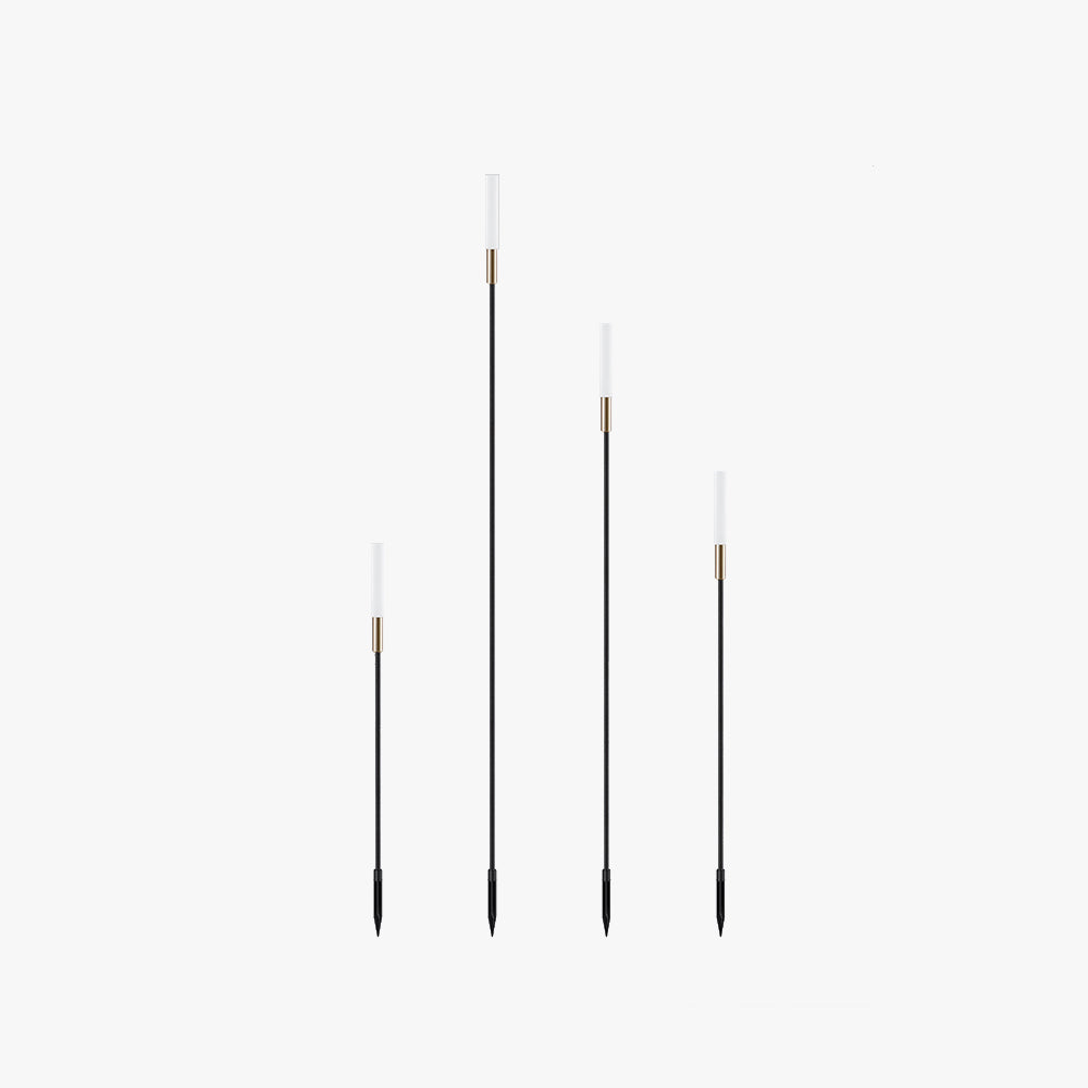 Ray Modern Metal Reed Solar Outdoor Black Post Light