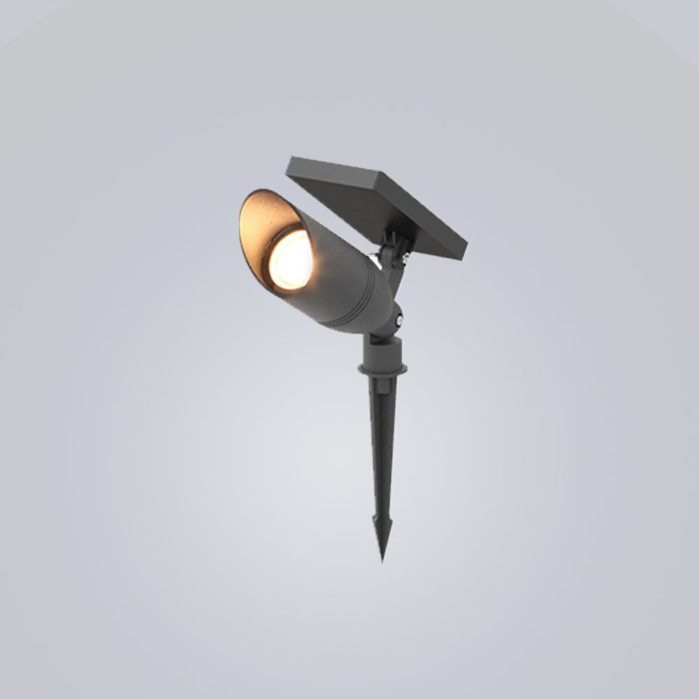 Ray Modern Round Glass/Metal Solar Outdoor Ground Lamp Spotlight