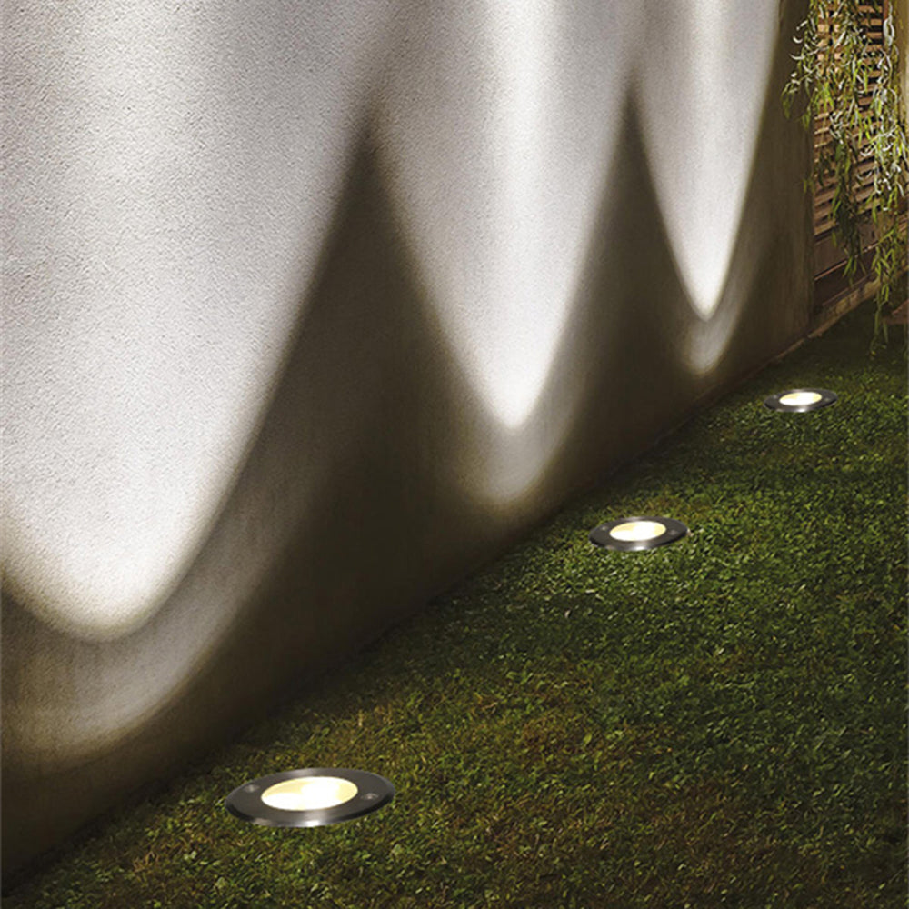 Ray Modern Metal Cylindrical Recessed Outdoor Step/Deck Light, Black