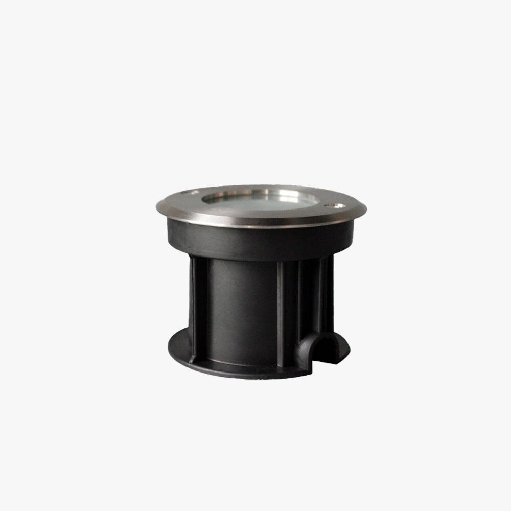 Ray Modern Metal Cylindrical Recessed Outdoor Step/Deck Light, Black