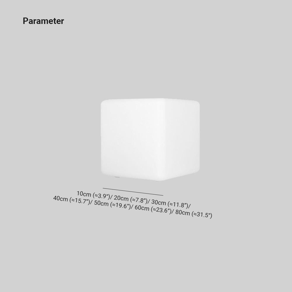 Ray Minimalist Square Acrylic Outdoor Ground Lamp, White