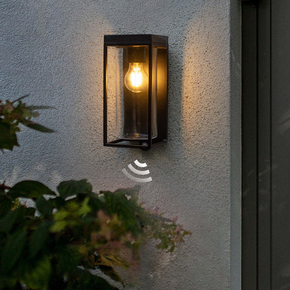 Ray Modern Rectangular Solar Waterproof Glass Outdoor Wall Lamp