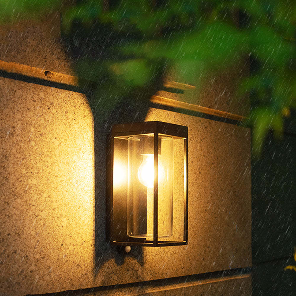 Ray Modern Rectangular Solar Waterproof Glass Outdoor Wall Lamp