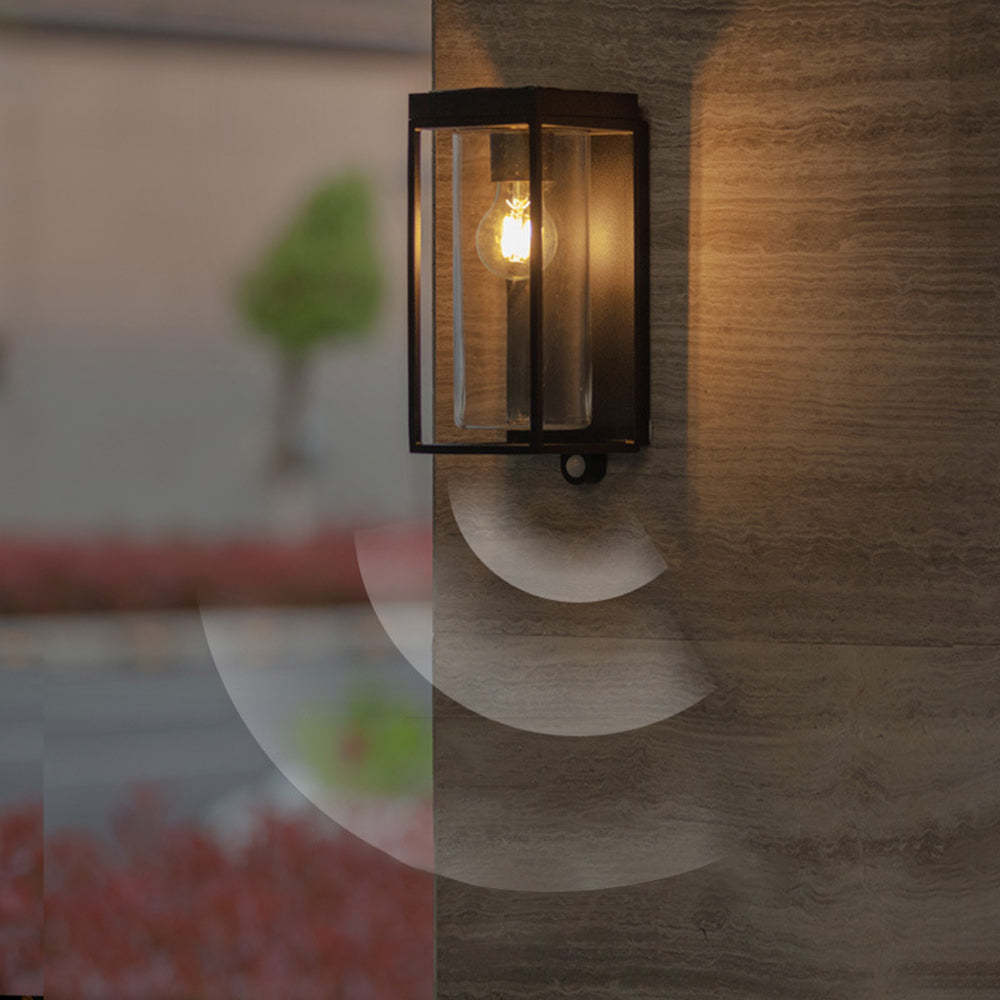 Ray Modern Rectangular Solar Waterproof Glass Outdoor Wall Lamp