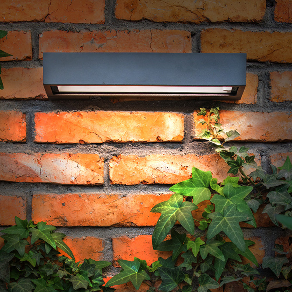 Ray Modern  rectangular Solar Waterproof Outdoor Wall Lamp, Black