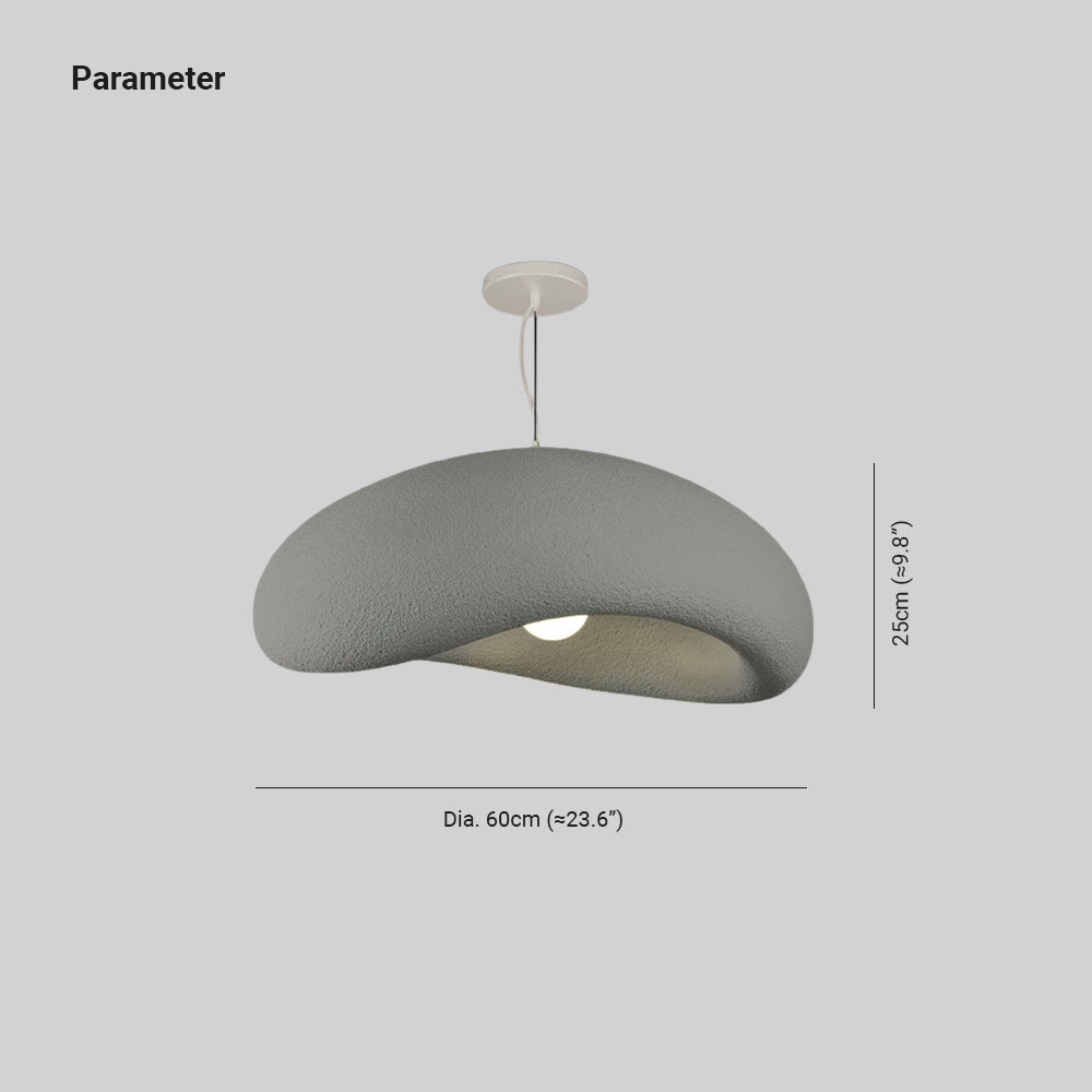 Avi Minimalist Cobblestone Shape Pendant Light, Blue/Grey