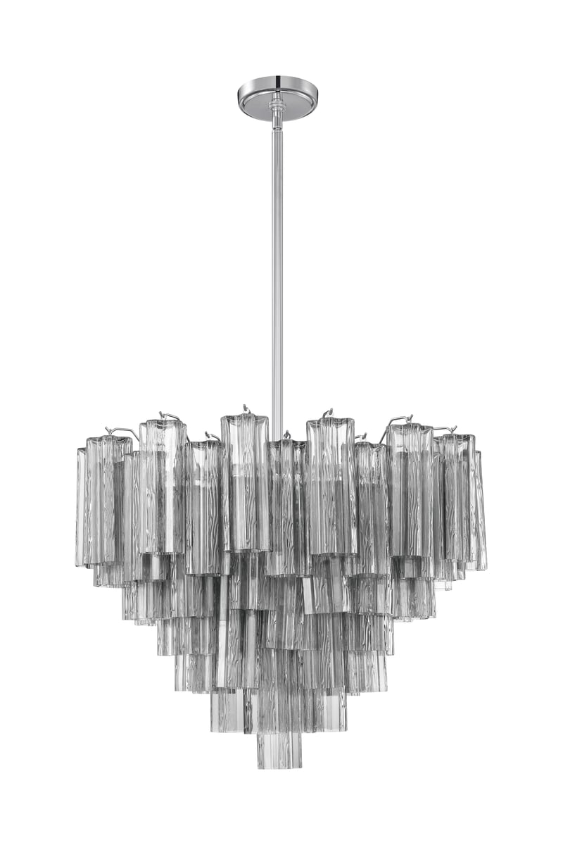 Aurora Murano Chandelier Glass Tube Layered Amber - Neutralighting
