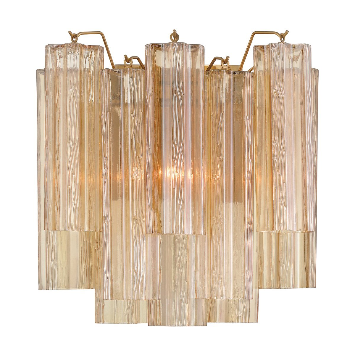 Aurora Wall Light Tronchi Glass Tube Tiered Amber Modern - Neutralighting
