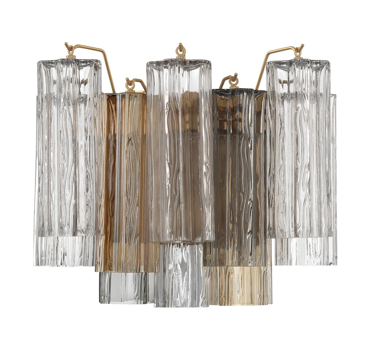 Aurora Wall Light Tronchi Glass Tube Tiered Amber Modern - Neutralighting