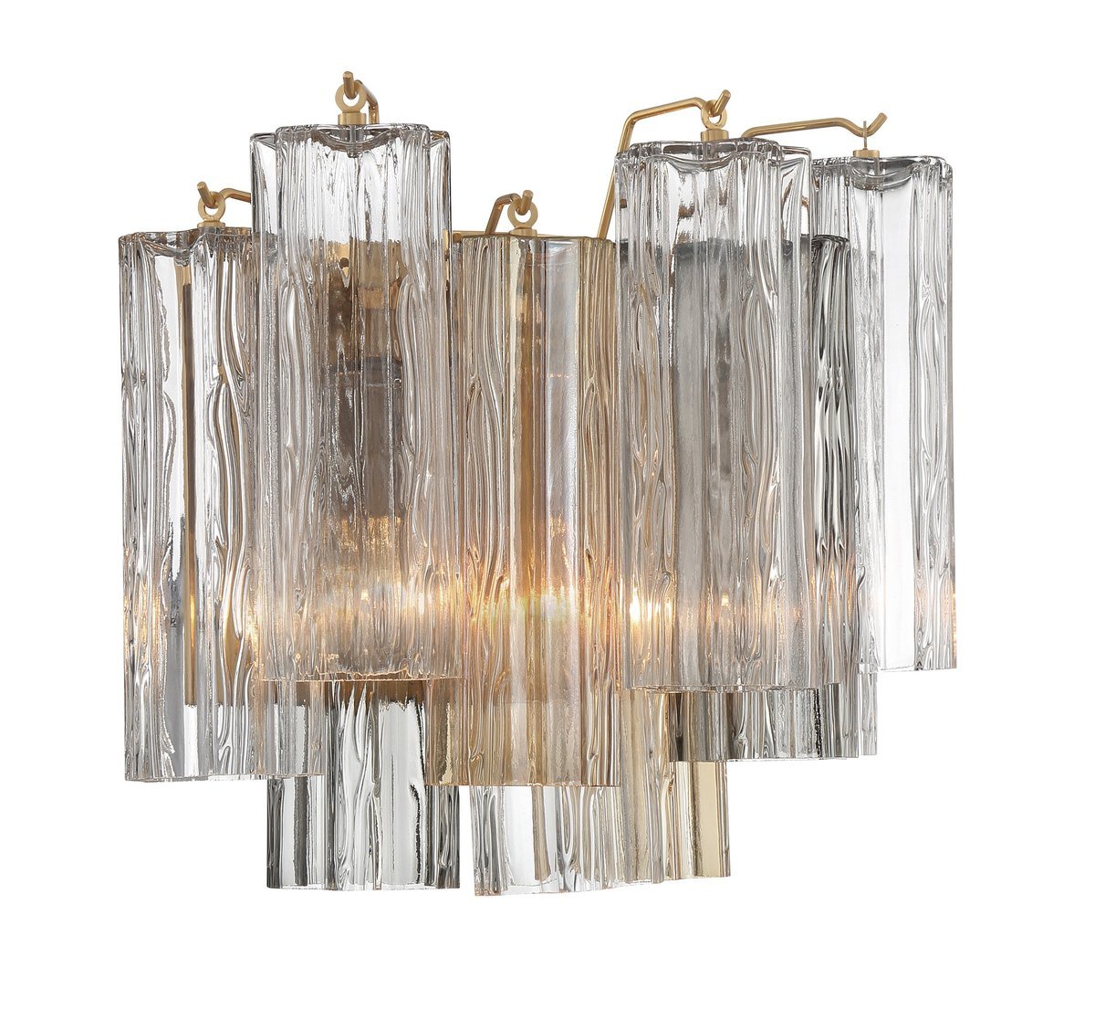 Aurora Wall Light Tronchi Glass Tube Tiered Amber Modern - Neutralighting