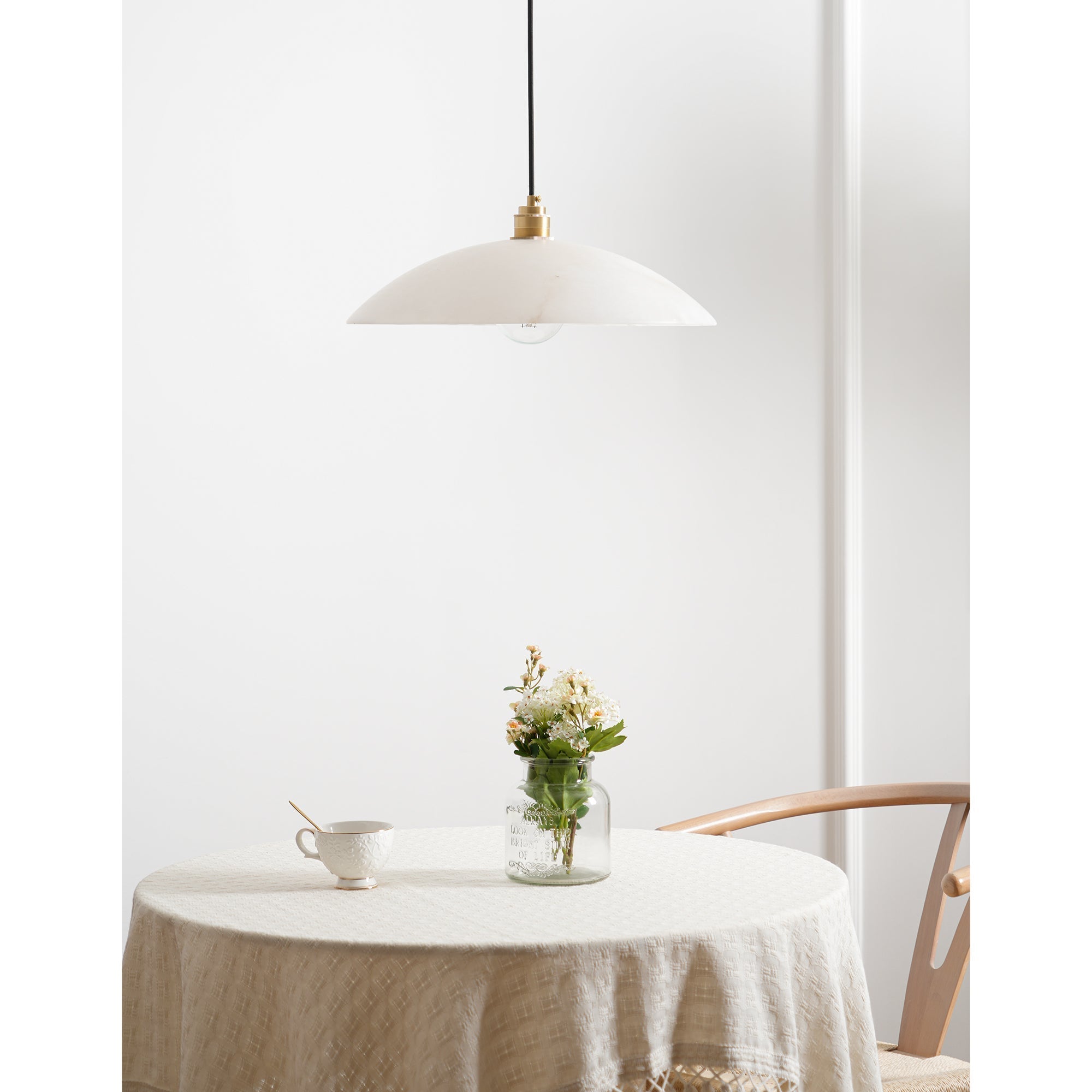 Nerea Minimalist Alabaster Pendant Light - Letslighting