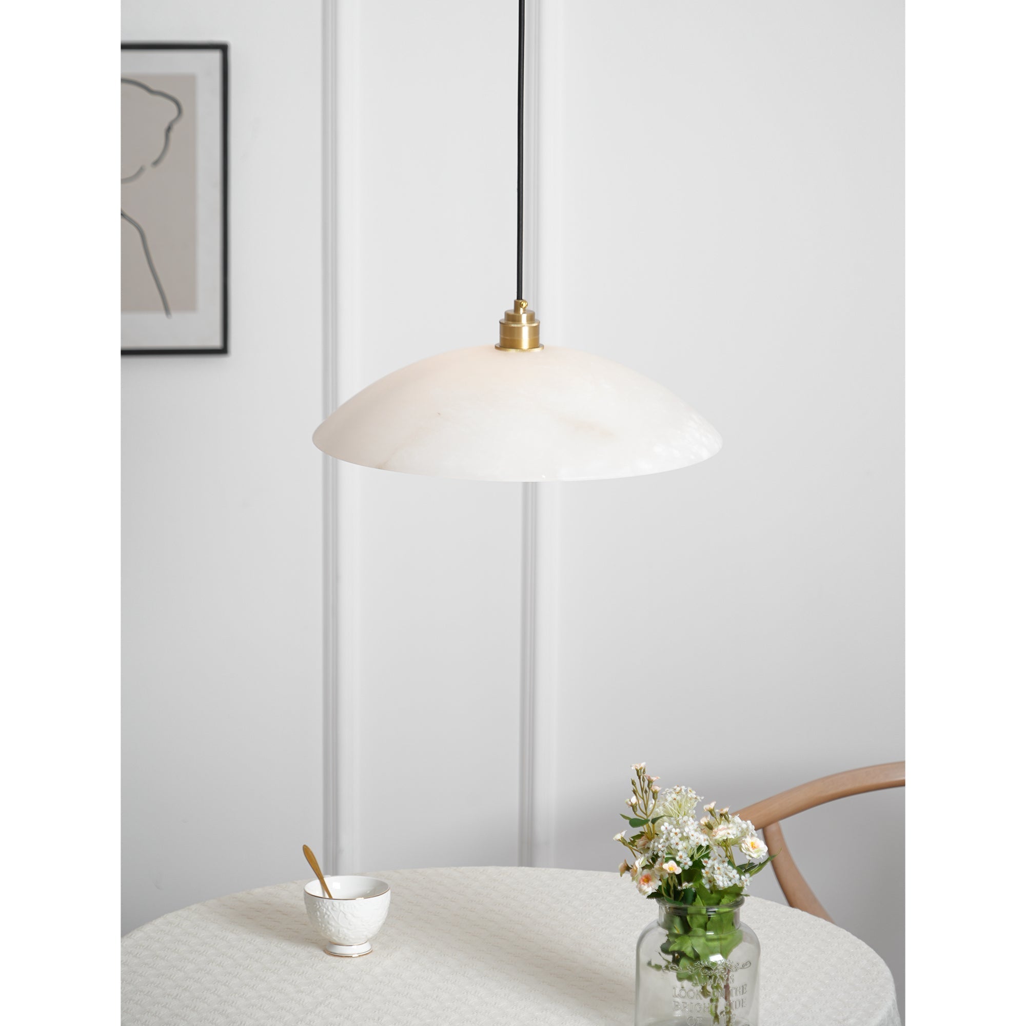 Nerea Minimalist Alabaster Pendant Light - Letslighting