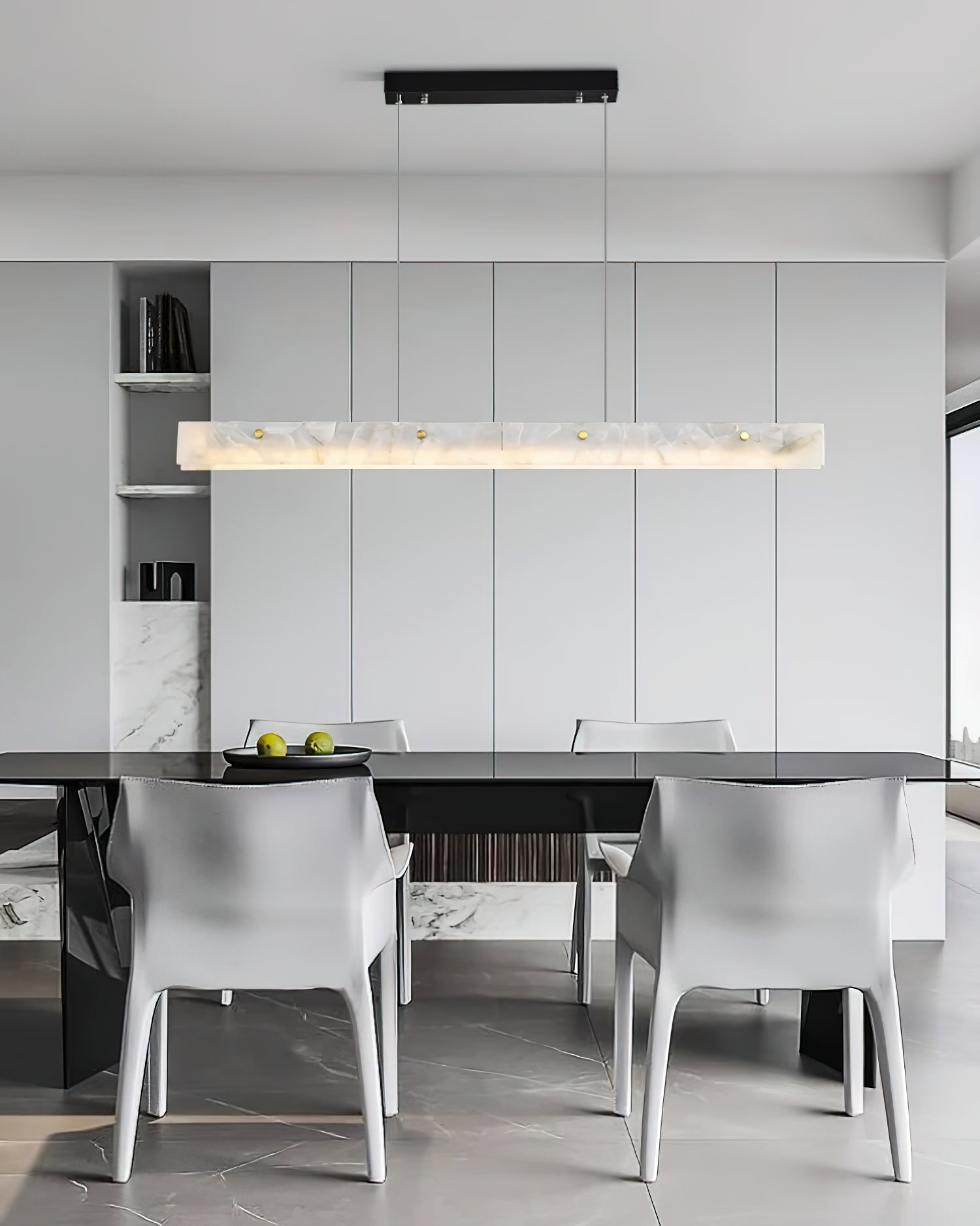 Ljomuvye LED Modern Linear Alabaster Pendant Light - Neutralighting