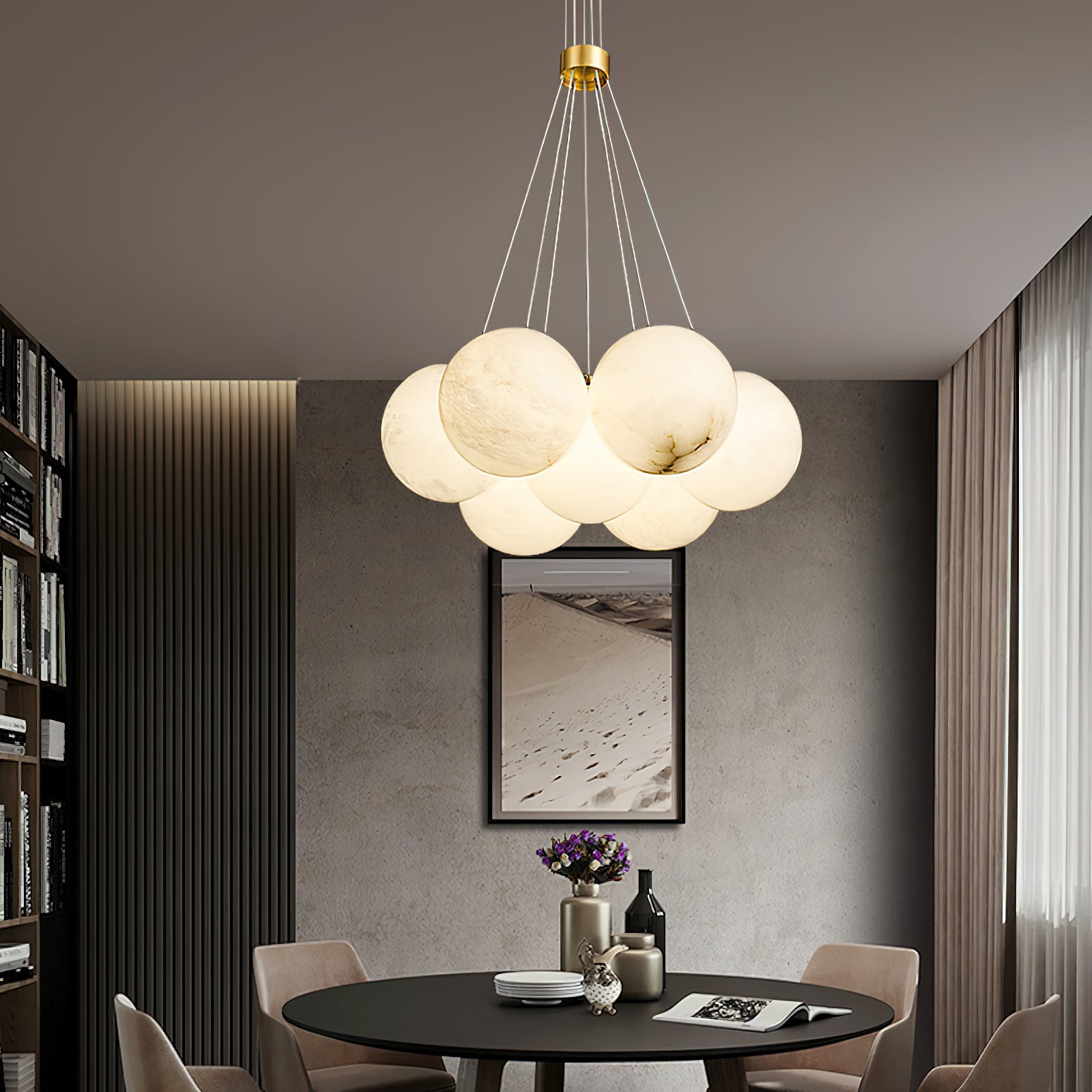 Norduvyd Chandelier Métal Lunaire Créativité Salon - Neutralighting