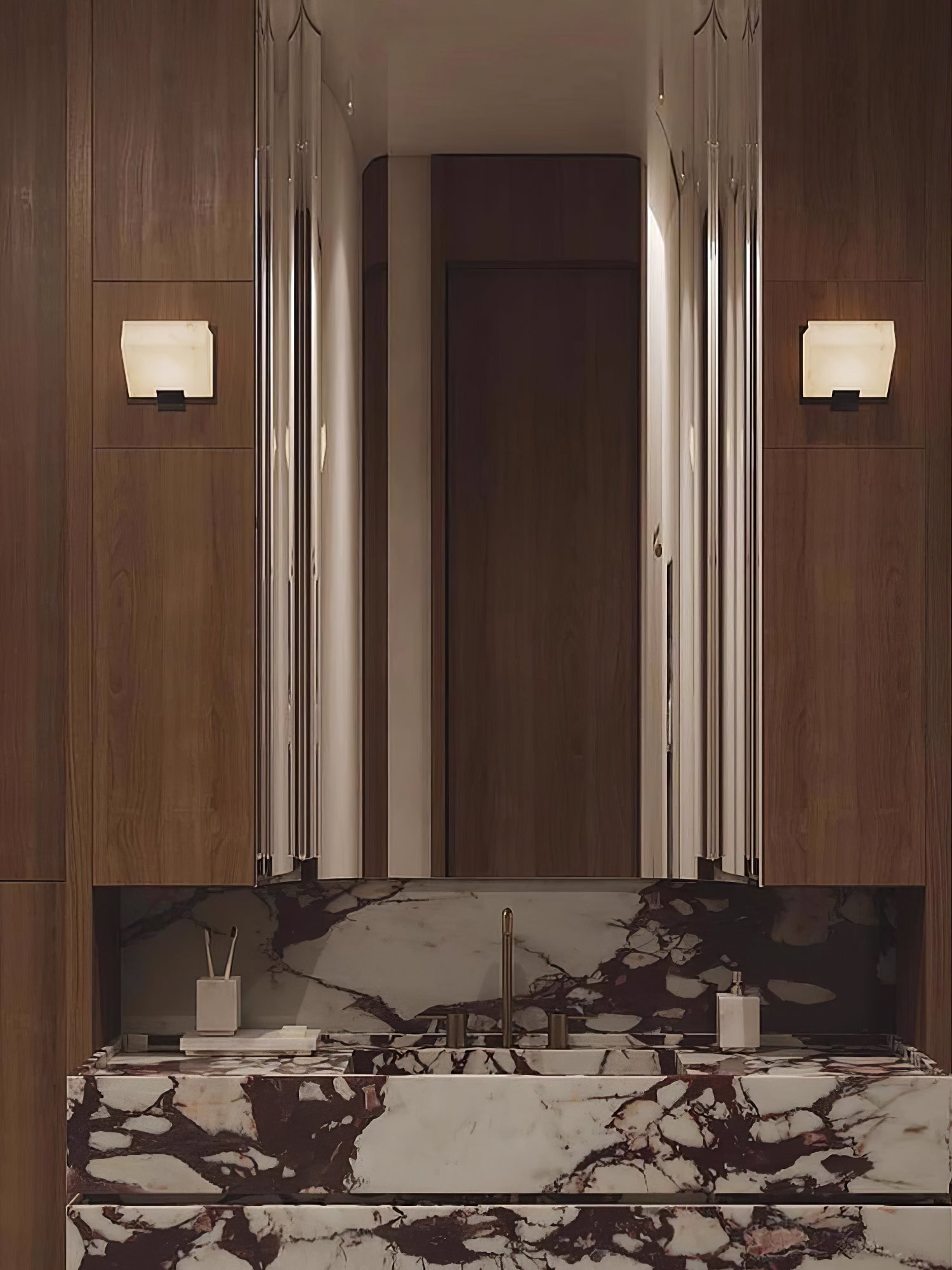 Alabaster Wall Lamp Staircase Sculptural Cubes - Neutralighting
