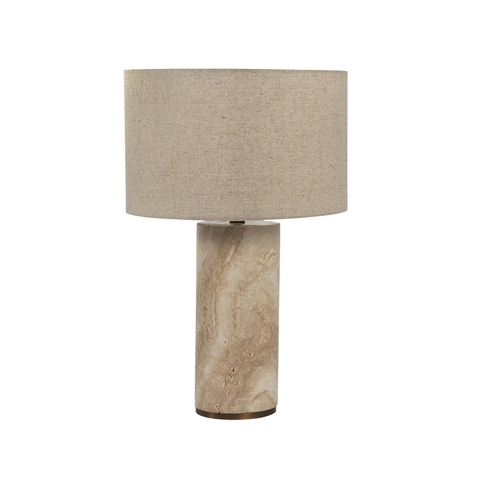 Vonoryra Cylindrical Travertine Table Lamp - Letslighting
