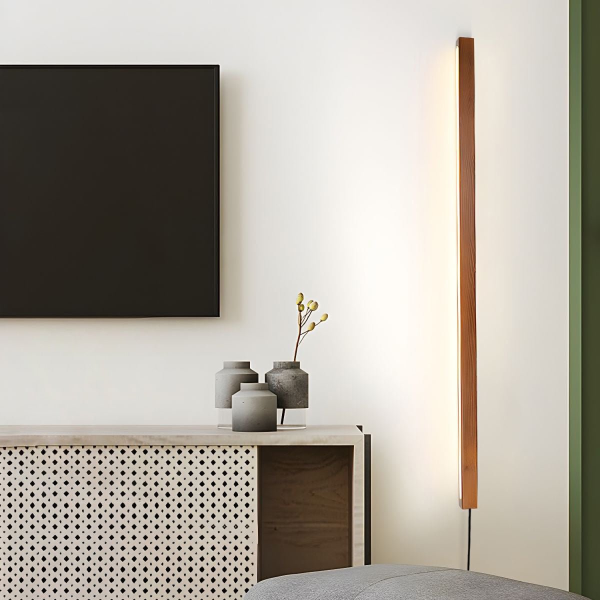 Lustra Wall Lamp Linear Wood Plug In - Neutralighting