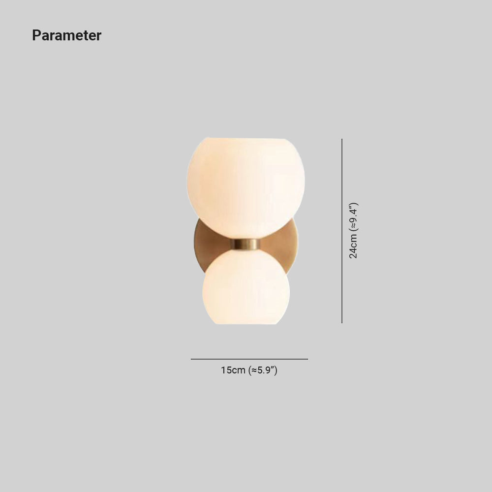 Valentina Modern Hourglass LED Wall Lamp Metal/Glass White Living Room