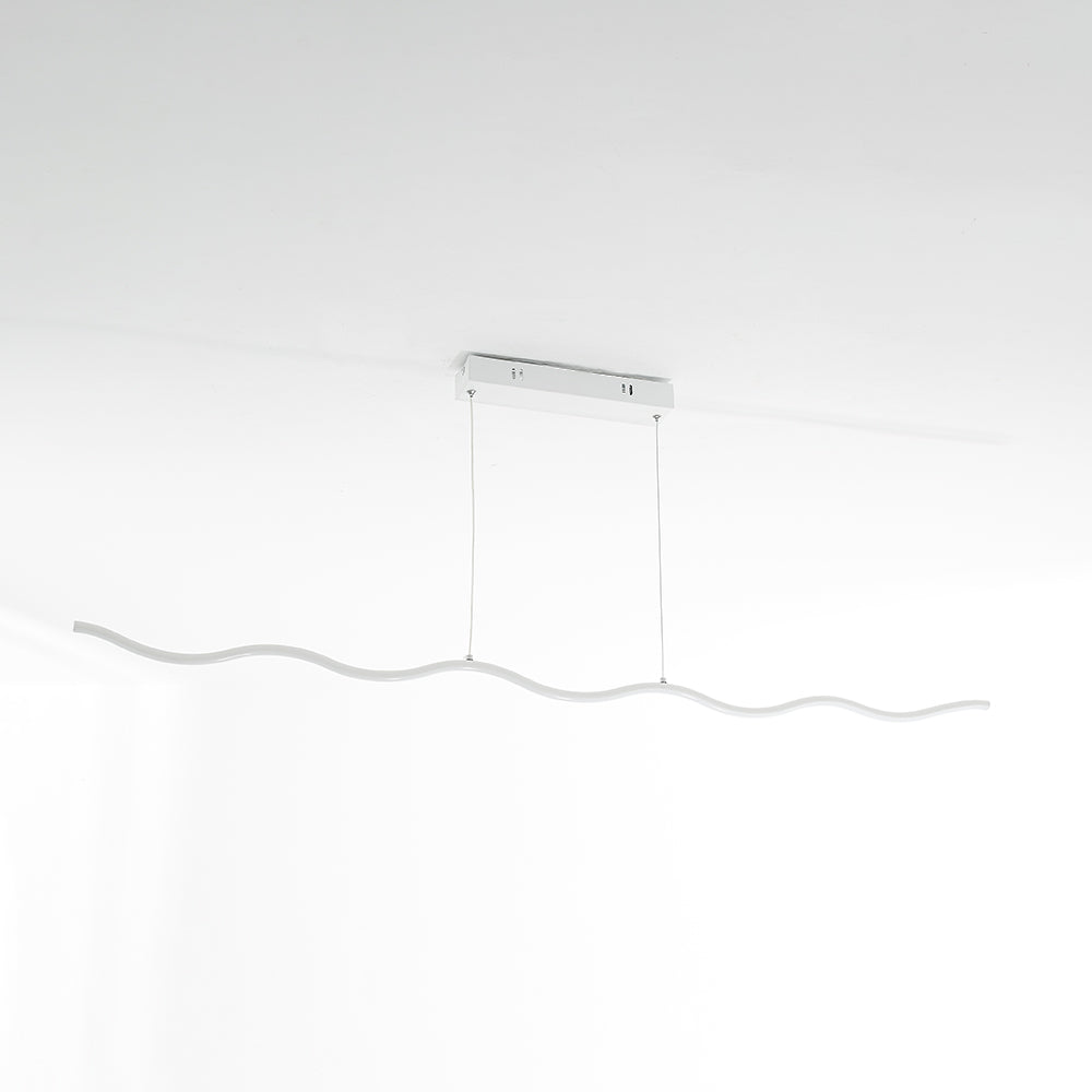 Arisha Wave Linear Pendant Light, Black/White
