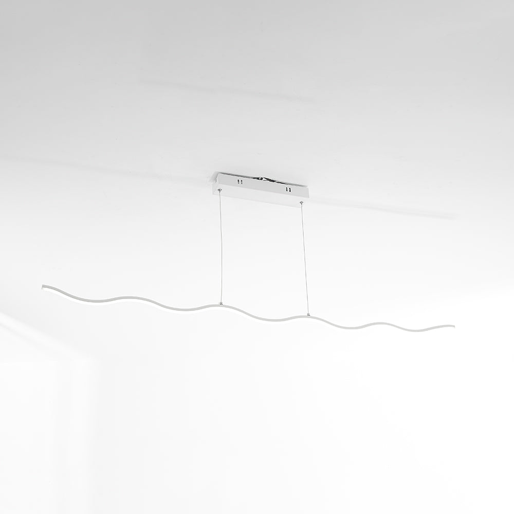 Arisha Wave Linear Pendant Light, Black/White