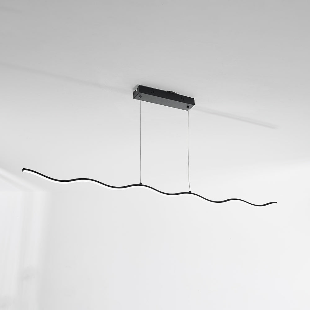 Arisha Wave Linear Pendant Light, Black/White