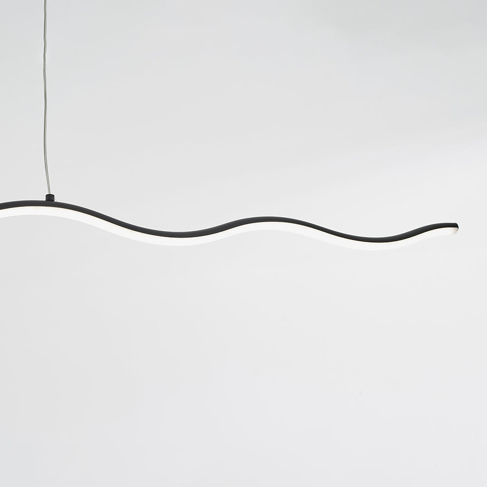 Arisha Wave Linear Pendant Light, Black/White