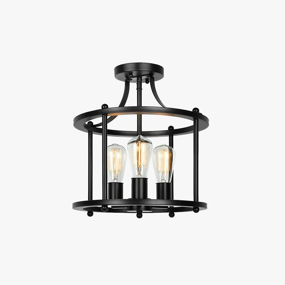 Austin Flush Mount Ceiling Light Lantern Industrial