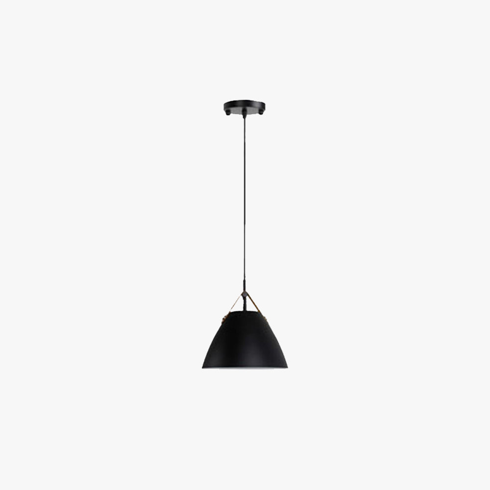 Valentina Modern Frisbee Shaped Metal Pendant Light, Black/White
