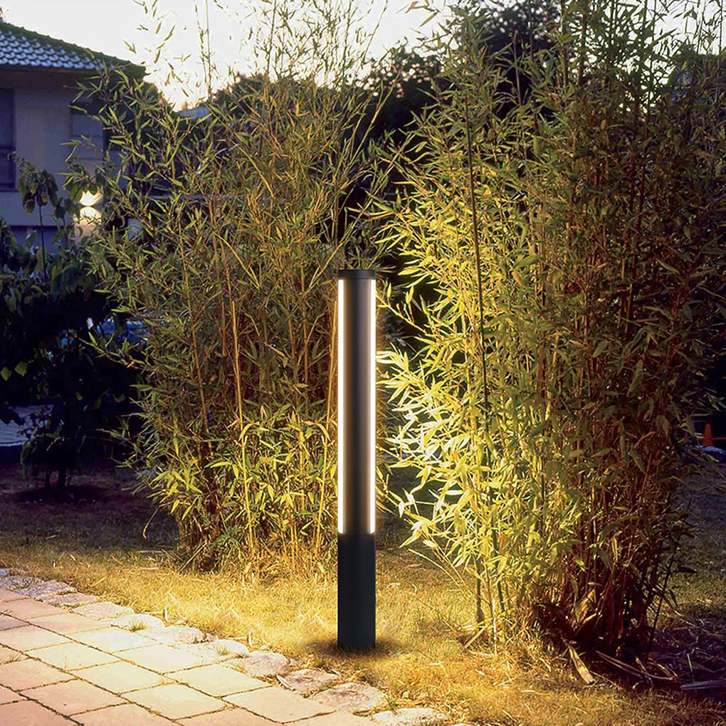 Ray Column Double Light Strip Outdoor Path Light, Black