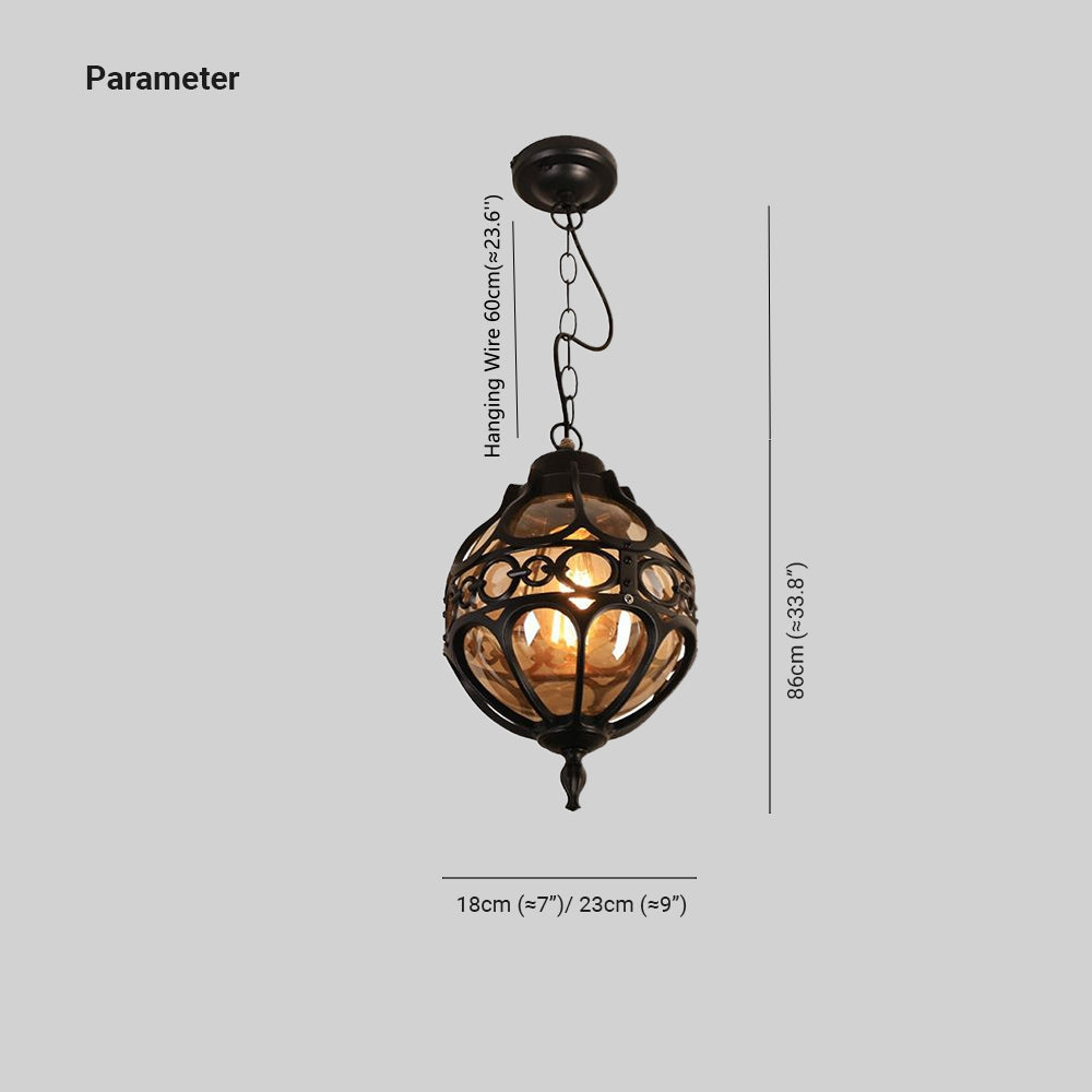 Silva Loft Sphere Vintage Farmhouse Rustic Pendant Light Black/Bronze Dining Room