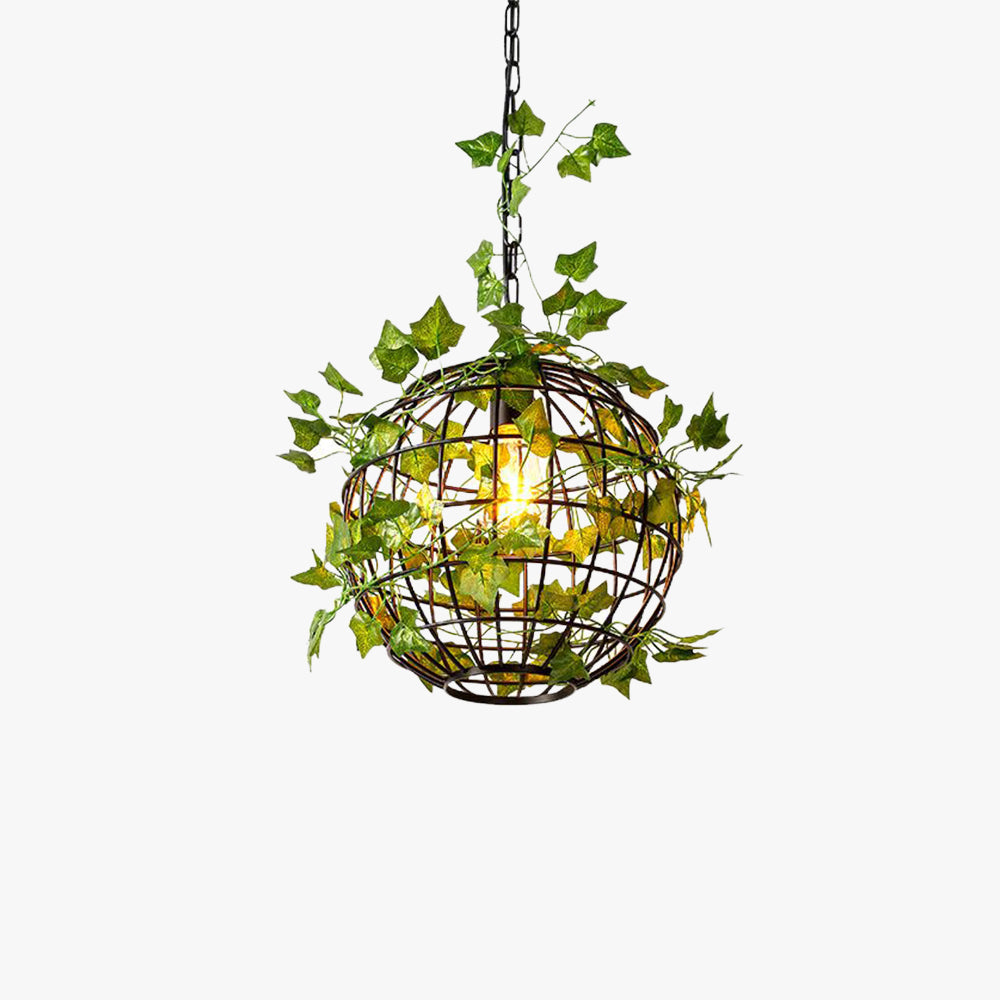 Ritta Rustic Plant Art Deco Globe Vine Pendant Light
