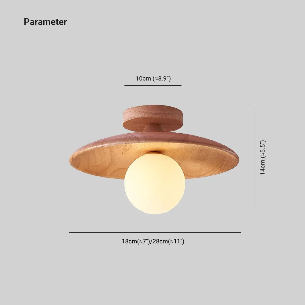 Muto Flush Mount Ceiling Light Natural/Walnut
