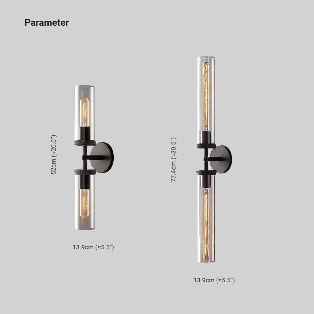Arisha Modern Cylindrical Metal Led Wall Lamp, Black/Copper
