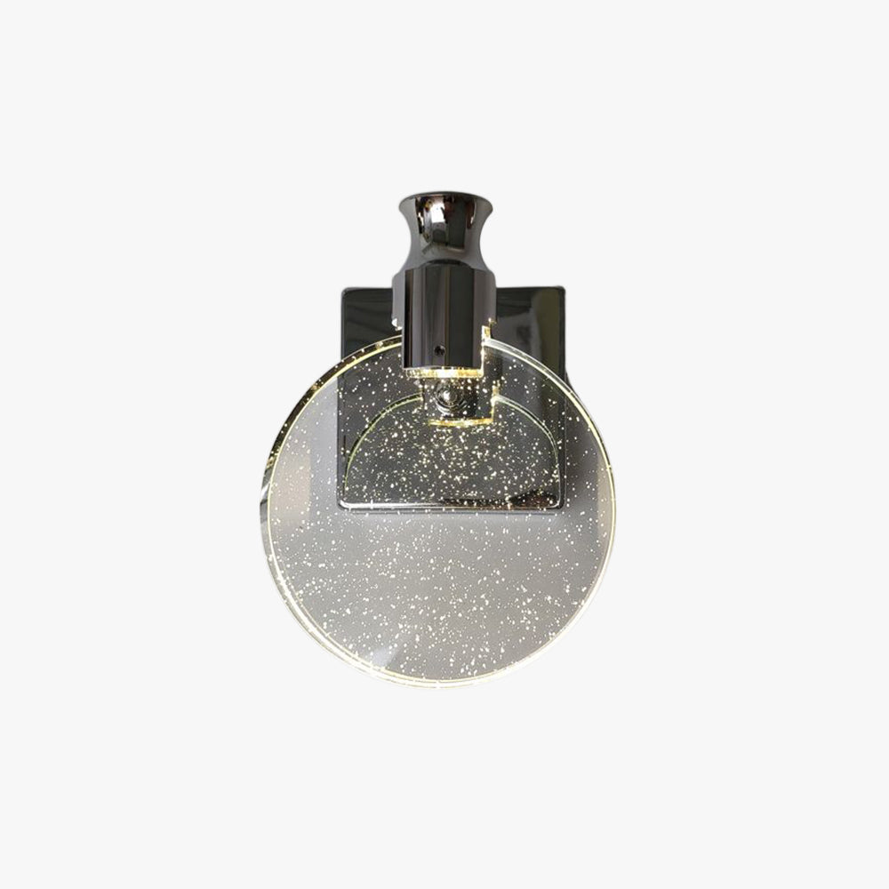 Kristy Modern Round Crystal Vanity Wall Lamp, Gold/Chrome