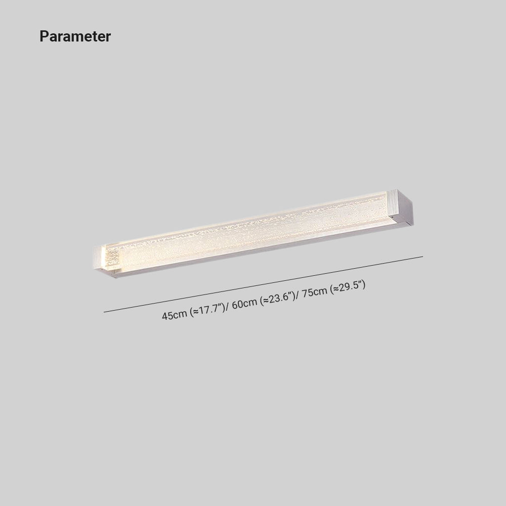 Arisha Transparent Rectangular Mirror Front Vanity LED Wall Lamp, Bathroom