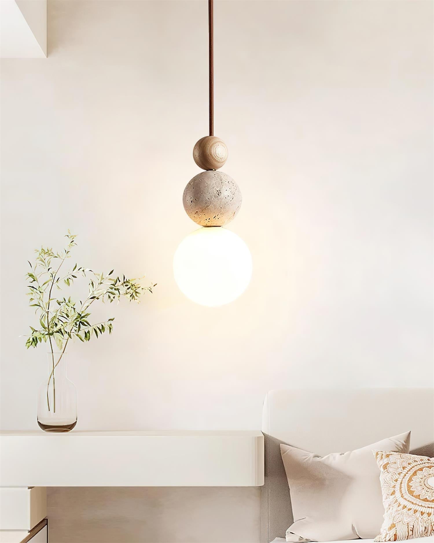 Ball Travertine Pendant Lamp - Neutralighting