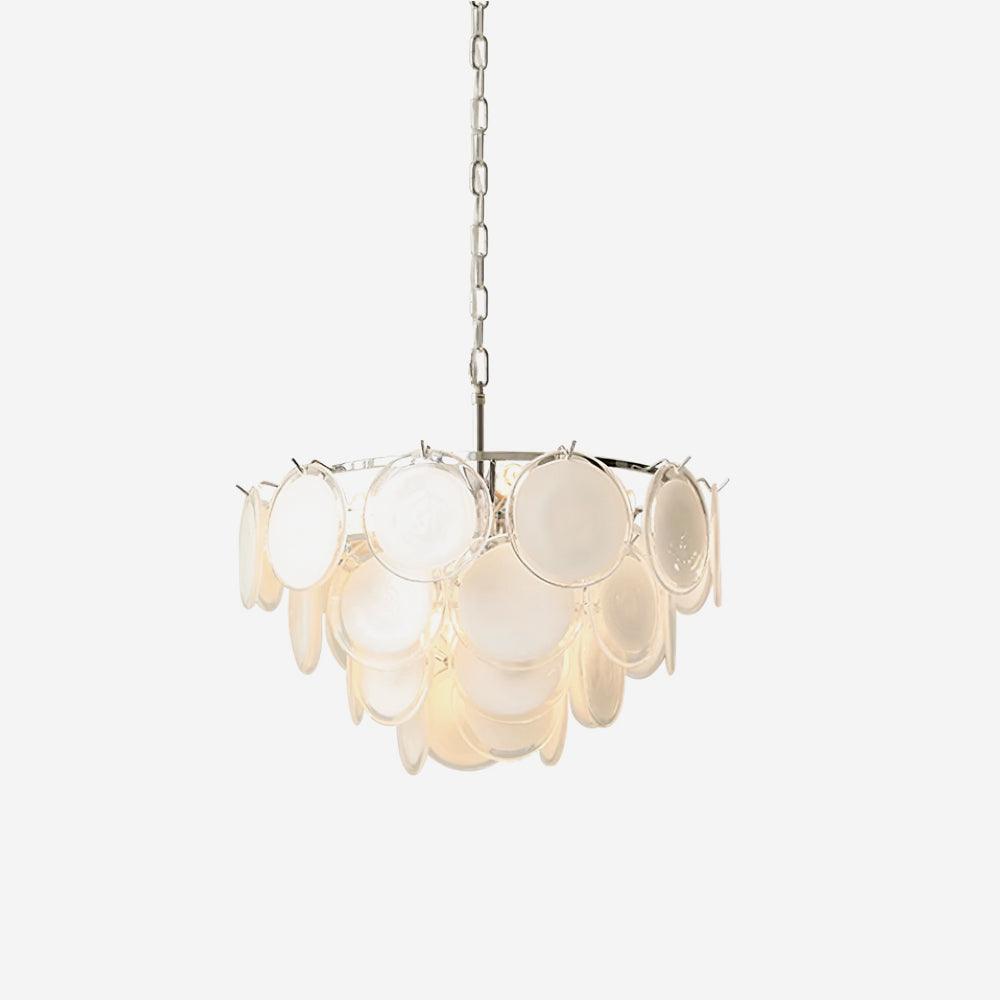 Esona Cascading Frosted Glass Discs Chandelier - Neutralighting