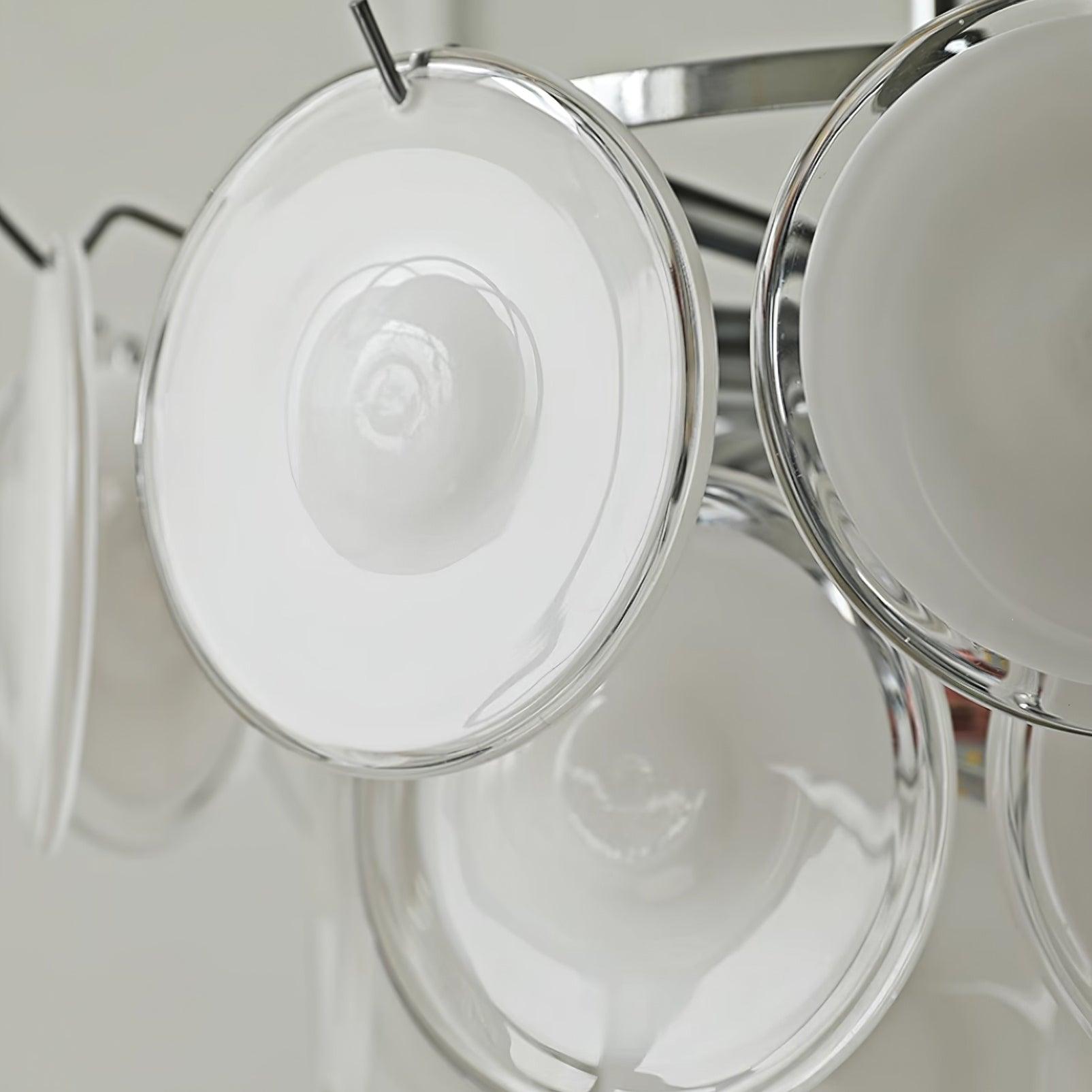 Esona Cascading Frosted Glass Discs Chandelier - Neutralighting